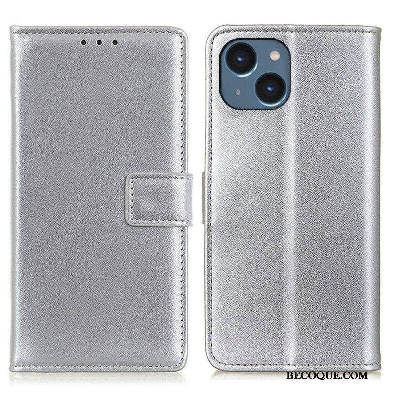 Nahkakotelo iPhone 14 Plus Yksinkertainen Nahkaefekti