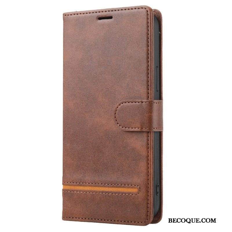 Nahkakotelo iPhone 14 Pro Line Leather Effect