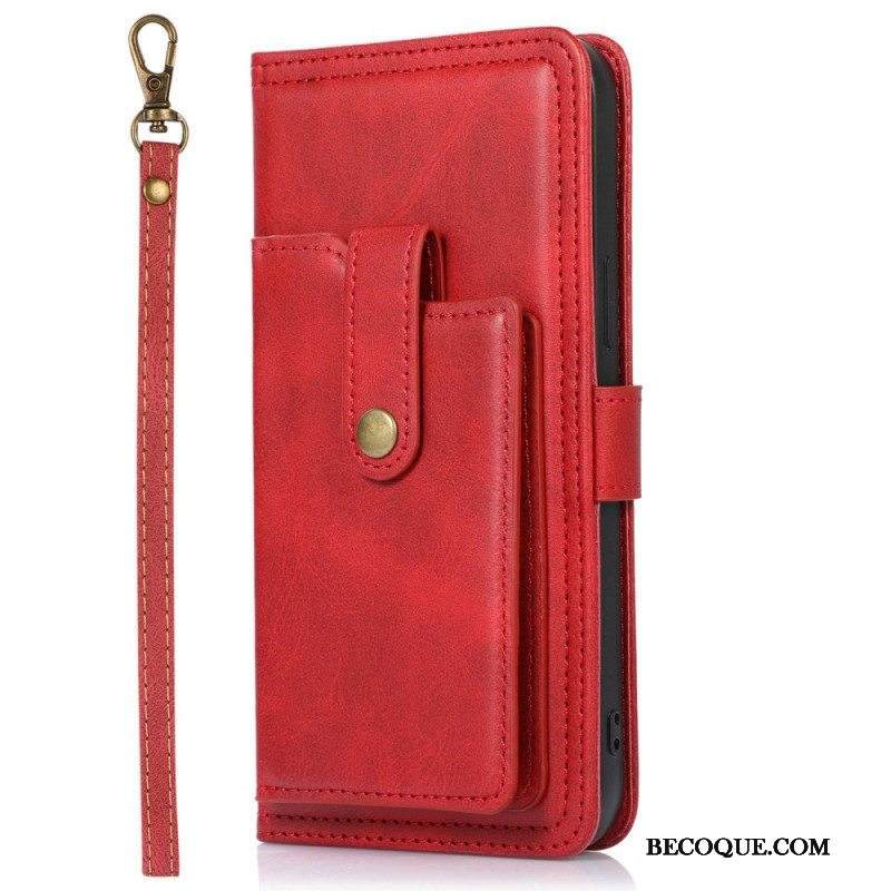 Nahkakotelo iPhone 14 Pro Max Suojaketju Kuori Hihna Etukorttipidike