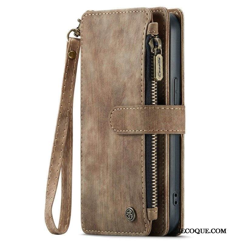 Nahkakotelo iPhone 15 Caseme Kolikkolaukku