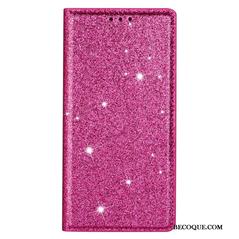 Nahkakotelo iPhone 16 Pro Glitteriä Suojakuori