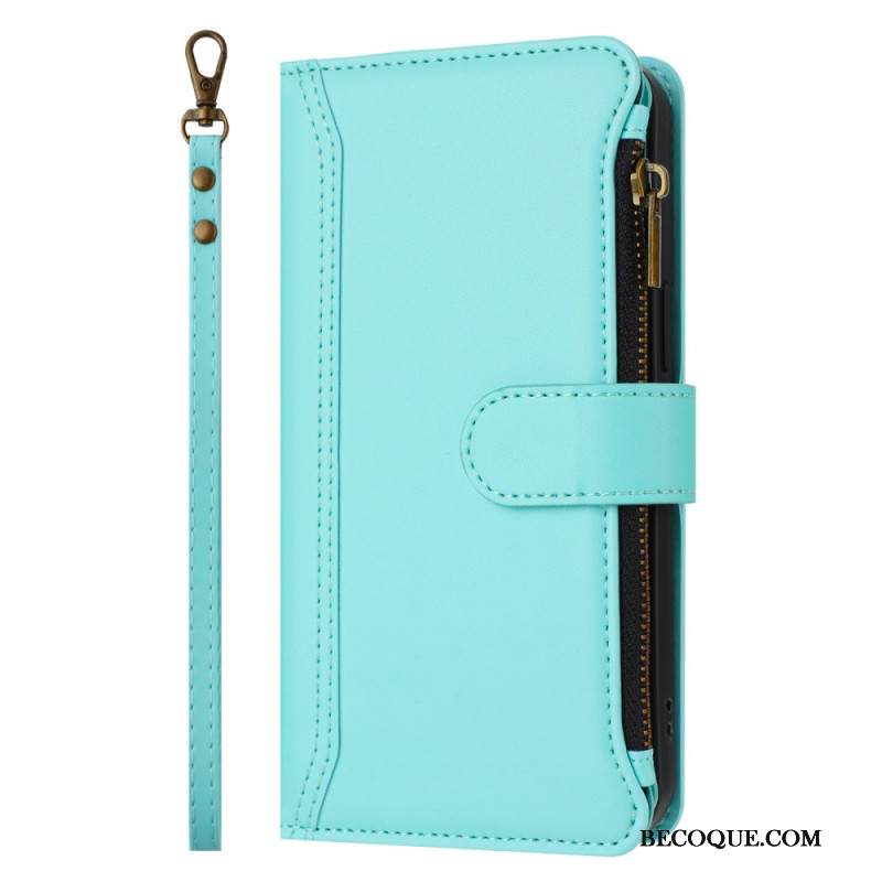 Nahkakotelo iPhone 17 Pro 9 Kortin Lokeron Lompakko Ja Nauha