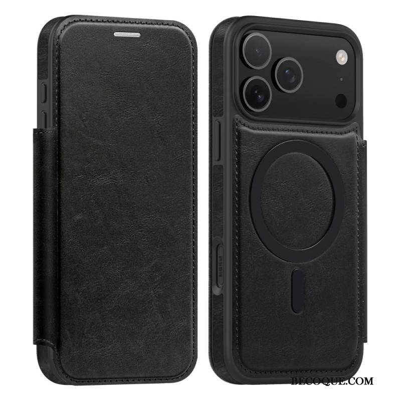 Nahkakotelo iPhone 17 Pro Max Puhelinkuoret Magsafe-yhteensopiva Rfid-korttikotelon Kanssa