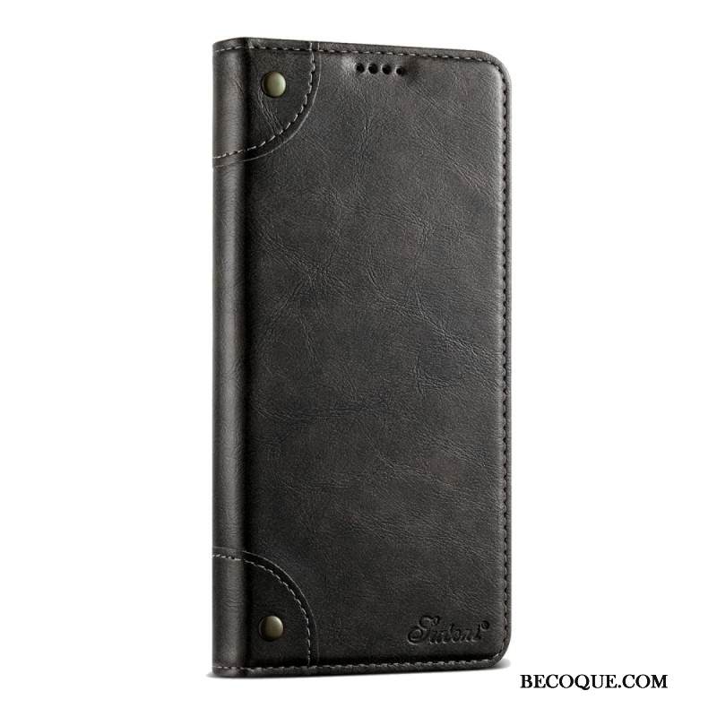 Nahkakotelo iPhone 17 Pro Max Vintage Suteni Suojakuori