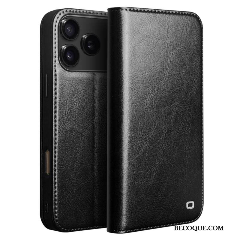 Nahkakotelo iPhone 17 Pro Vintage Qialino