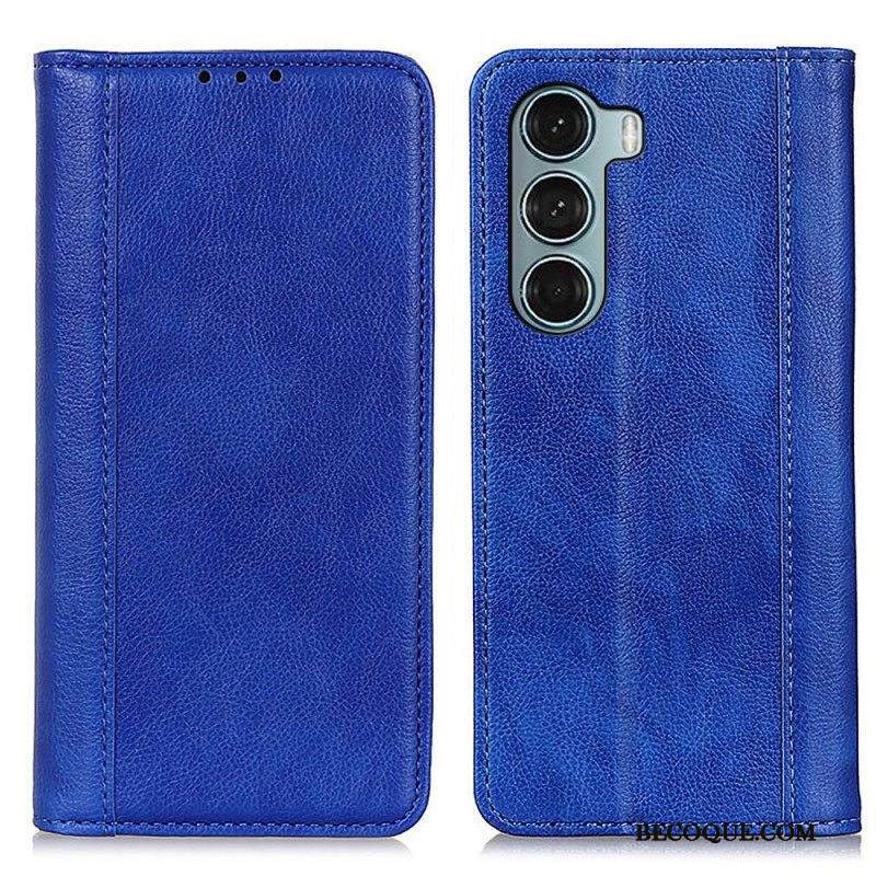 Puhelinkuoret Moto G200 5G Kotelot Flip Litchi Split Leather -versio