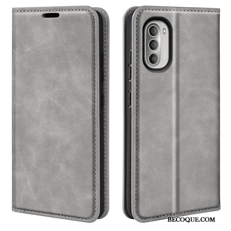 Puhelinkuoret Moto G51 5G Kotelot Flip Silkkipehmeä Nahkaefekti