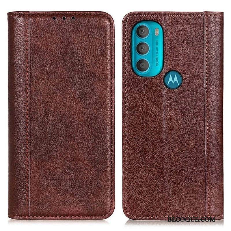 Puhelinkuoret Moto G71 5G Kotelot Flip Elegance Haljattu Litsi Nahka
