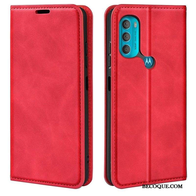 Puhelinkuoret Moto G71 5G Kotelot Flip Silkkipehmeä Nahkaefekti