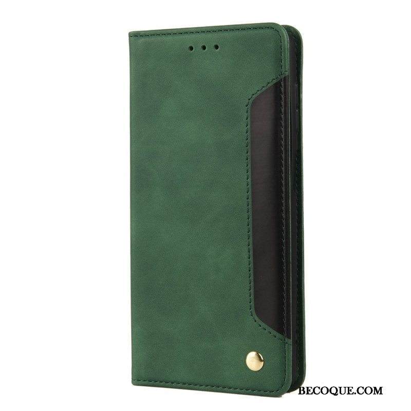 Puhelinkuoret Samsung Galaxy A13 5G / A04s Kotelot Flip Kaksisävyinen Business Leather -efekti