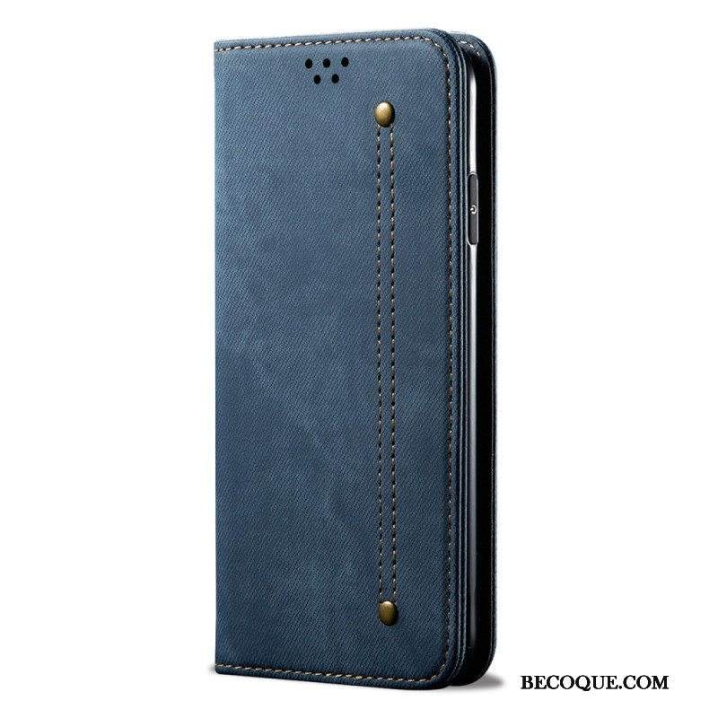 Puhelinkuoret Samsung Galaxy A14 / A14 5G Kotelot Flip Denim Kangas