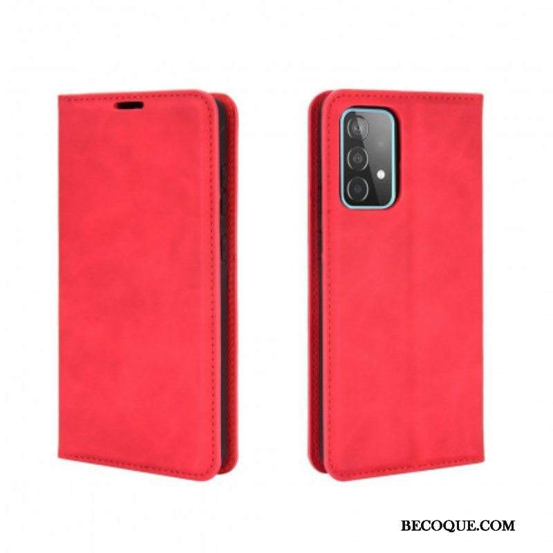 Puhelinkuoret Samsung Galaxy A52 4G / A52 5G / A52s 5G Kotelot Flip Pehmeä Nahkaefekti