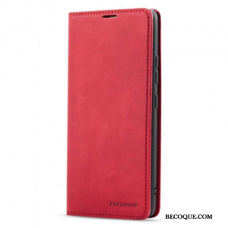 Puhelinkuoret Samsung Galaxy M12 / A12 Kotelot Flip Forwenw Nahkaefekti