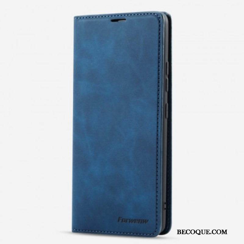 Puhelinkuoret Samsung Galaxy M12 / A12 Kotelot Flip Forwenw Nahkaefekti