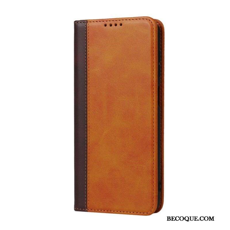 Puhelinkuoret Samsung Galaxy M12 / A12 Kotelot Flip Kaksisävyinen Nahkatyyli