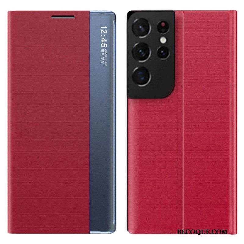 Puhelinkuoret Samsung Galaxy S21 Ultra 5G Faux Leather Texture Kangas