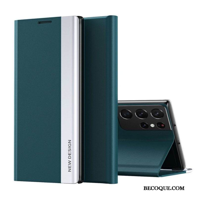 Puhelinkuoret Samsung Galaxy S21 Ultra 5G Keinonahka Uusi Muotoilu