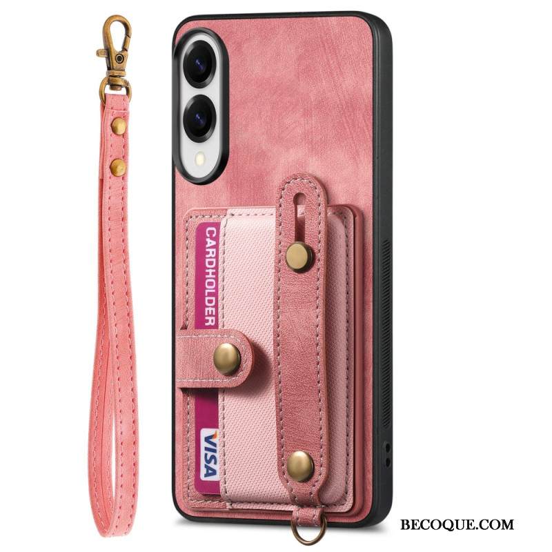 Puhelinkuoret Samsung Galaxy S25 5g Edge Retrokorttikotelo Ja Rannehihna