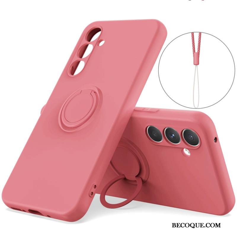 Puhelinkuoret Samsung Galaxy S25 Fe Silikoni Sormuspidikkeellä Ja Nauhalla