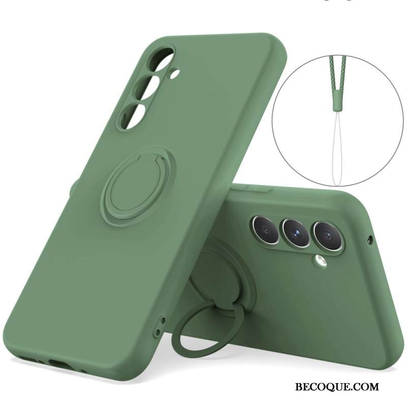 Puhelinkuoret Samsung Galaxy S25 Fe Silikoni Sormuspidikkeellä Ja Nauhalla