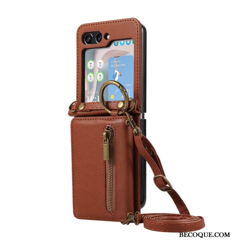 Puhelinkuoret Samsung Galaxy Z Flip 7 Lompakko Ja Olkahihna