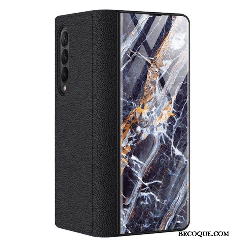 Puhelinkuoret Samsung Galaxy Z Fold 3 5G Kotelot Flip Marmoritehoste Karkaistu Lasi