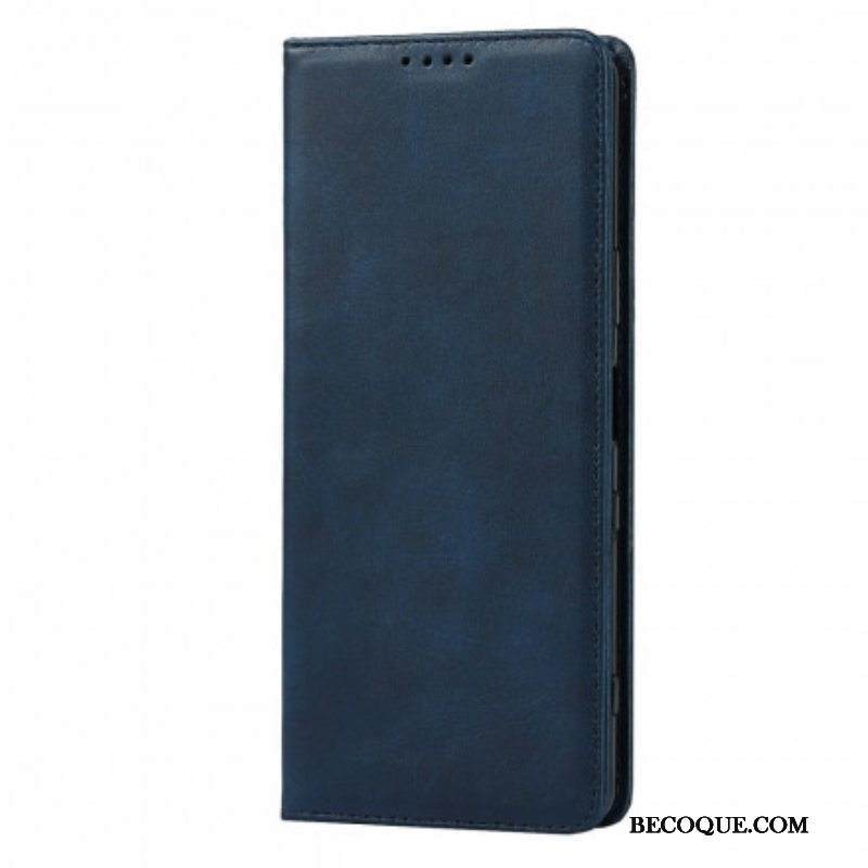 Puhelinkuoret Sony Xperia 1 III Kotelot Flip Klassinen Aitoa Nahkaa