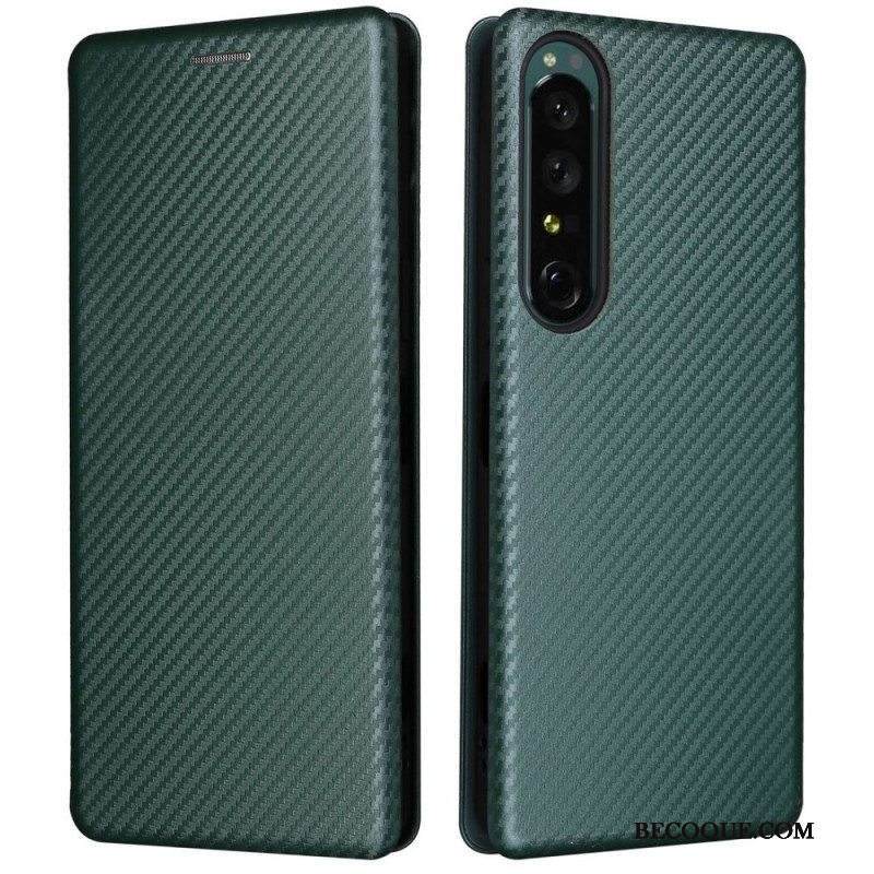 Puhelinkuoret Sony Xperia 1 IV Kotelot Flip Hiilikuiturakenne