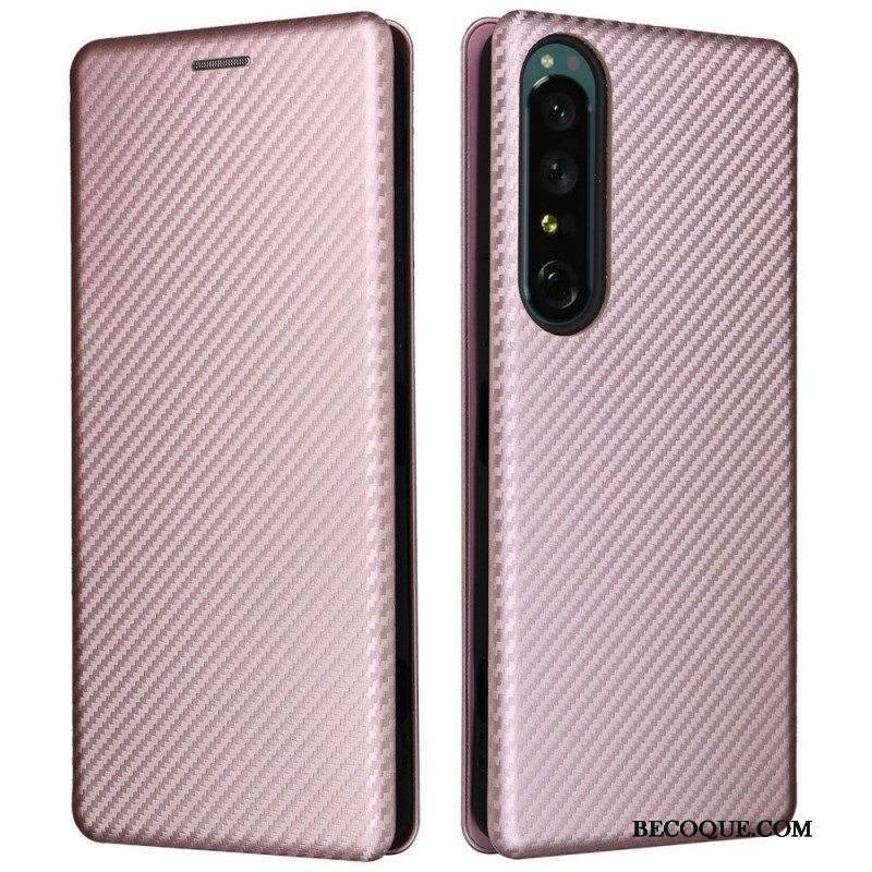 Puhelinkuoret Sony Xperia 1 IV Kotelot Flip Hiilikuiturakenne