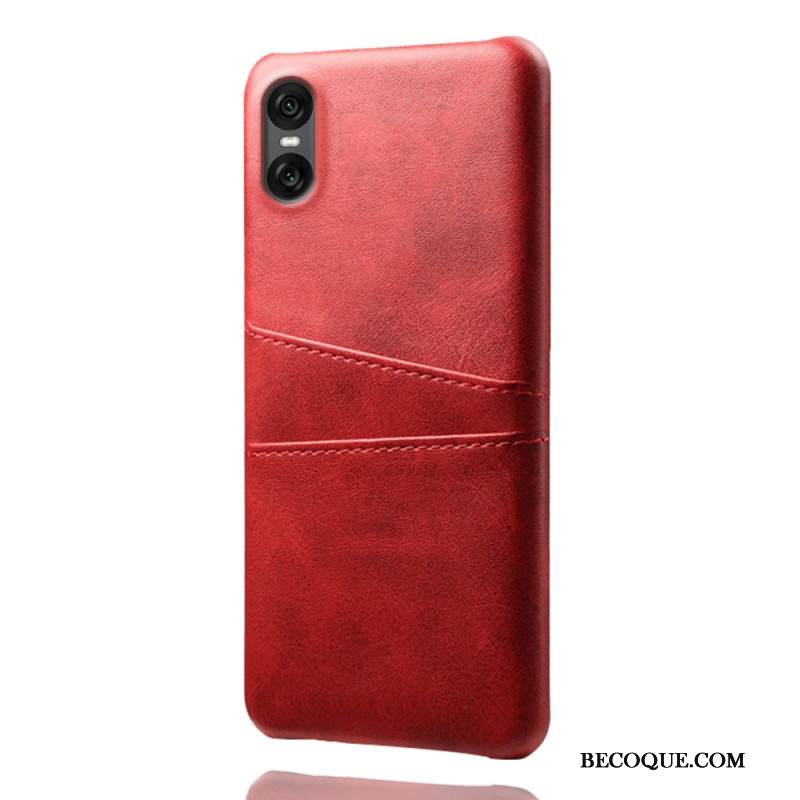 Puhelinkuoret Sony Xperia 10 Vii Nahkamainen Korttikotelo