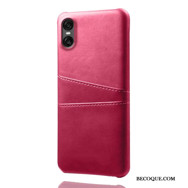 Puhelinkuoret Sony Xperia 10 Vii Nahkamainen Korttikotelo