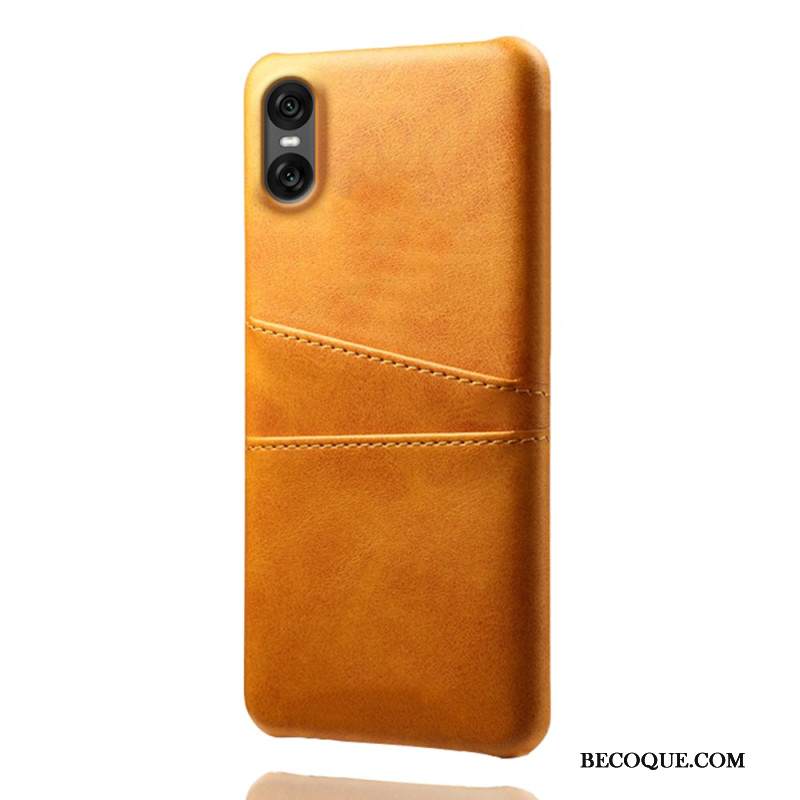 Puhelinkuoret Sony Xperia 10 Vii Nahkamainen Korttikotelo