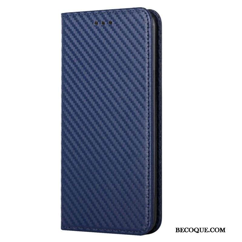 Puhelinkuoret Xiaomi 12T / 12T Pro Kotelot Flip Hiilikuitu Kaulanauhalla