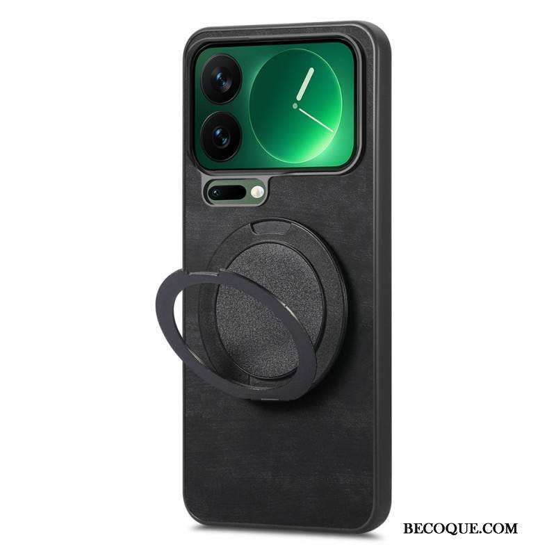 Puhelinkuoret Xiaomi 17 Pro Max Pyörivä Jalusta Ja Retrokuvioinen Nahkakuvio