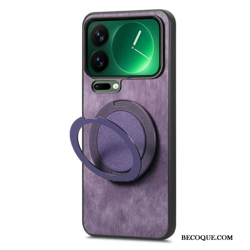 Puhelinkuoret Xiaomi 17 Pro Max Pyörivä Jalusta Ja Retrokuvioinen Nahkakuvio