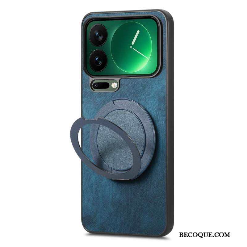 Puhelinkuoret Xiaomi 17 Pro Max Pyörivä Jalusta Ja Retrokuvioinen Nahkakuvio