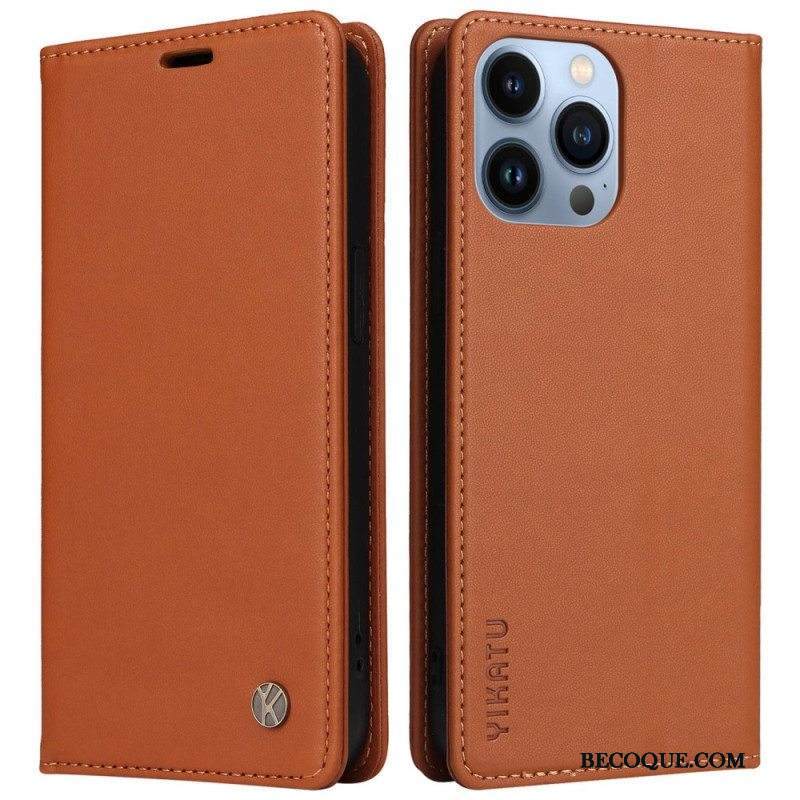 Puhelinkuoret iPhone 13 Pro Kotelot Flip Nahkatyylinen Niitti Yikatu