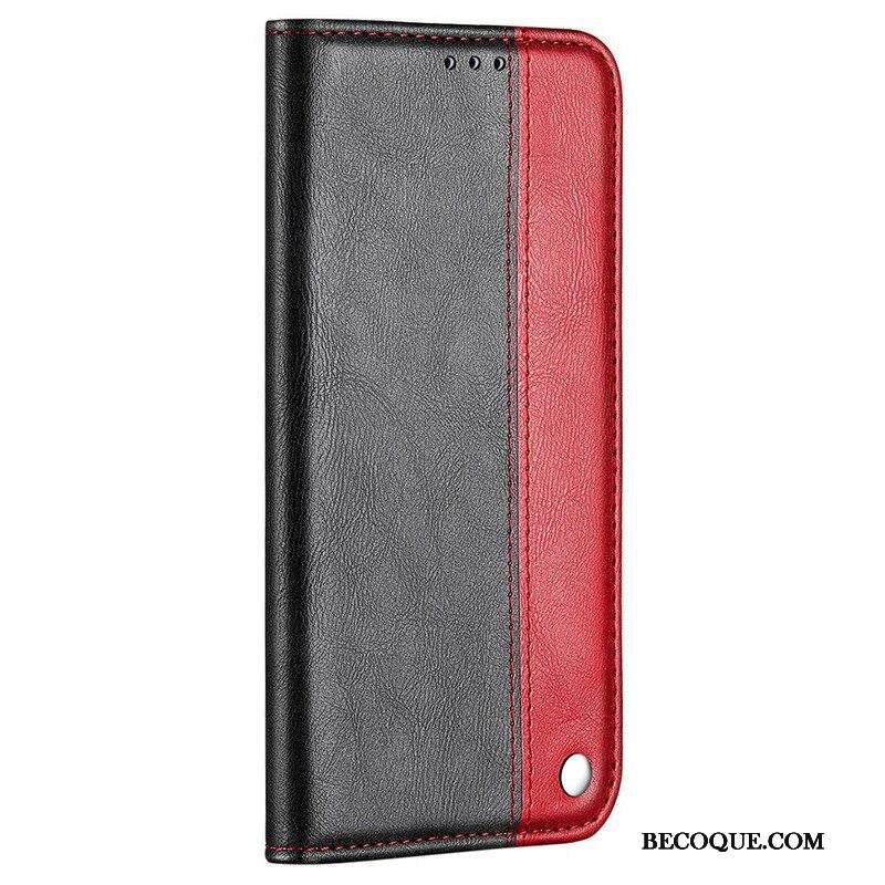 Puhelinkuoret iPhone 13 Pro Max Kotelot Flip Kaksisävyinen Nahkaefekti