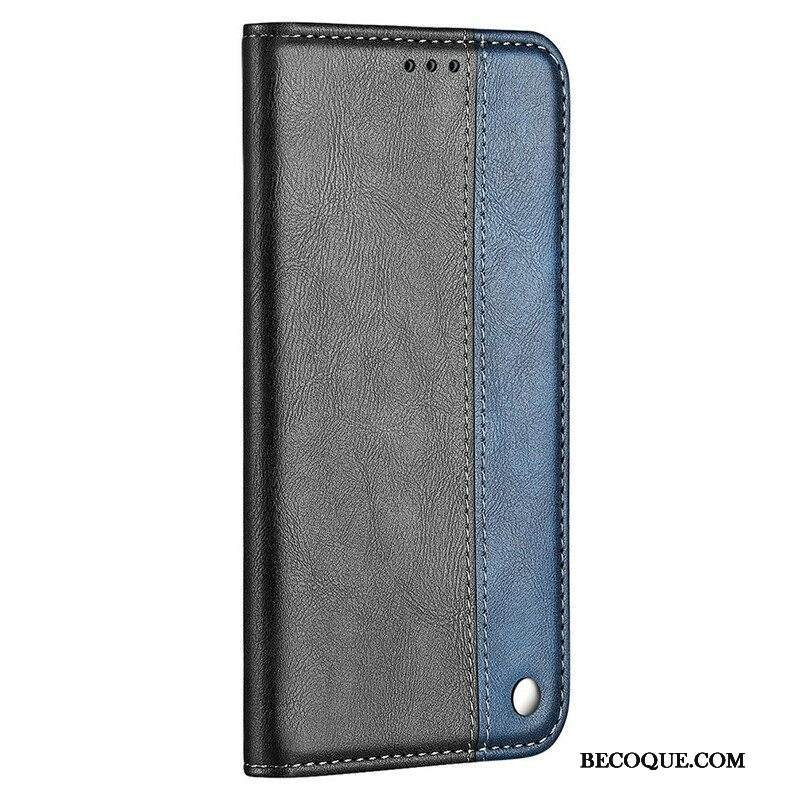 Puhelinkuoret iPhone 13 Pro Max Kotelot Flip Kaksisävyinen Nahkaefekti