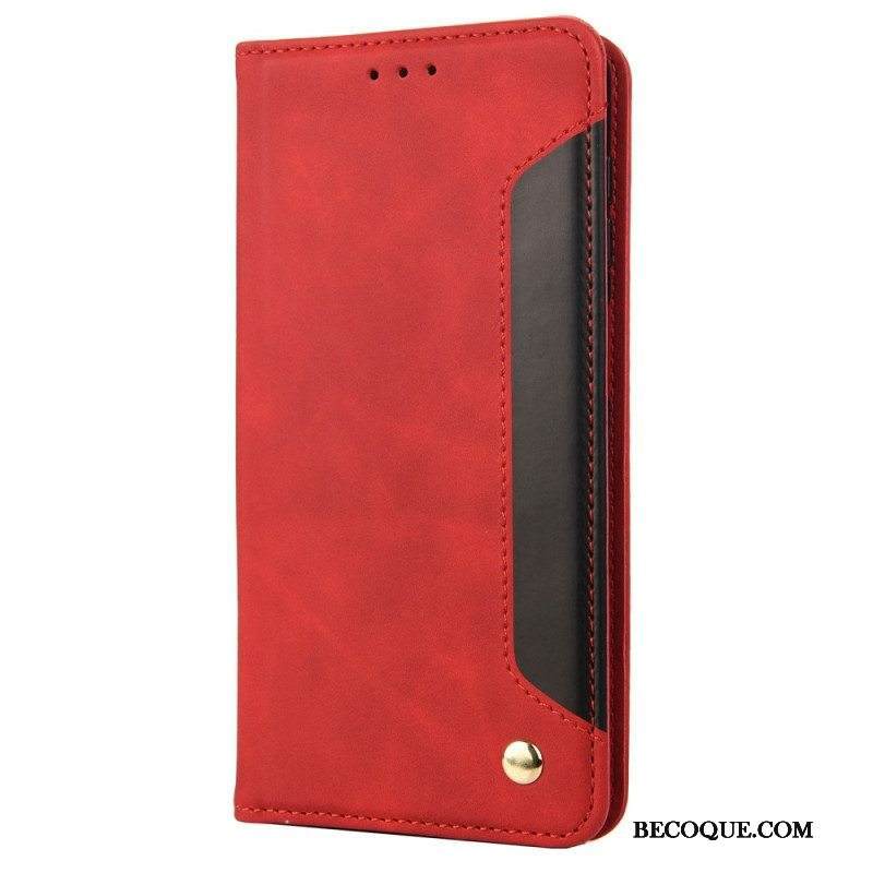 Puhelinkuoret iPhone 14 Kotelot Flip Kaksivärinen Niitillä