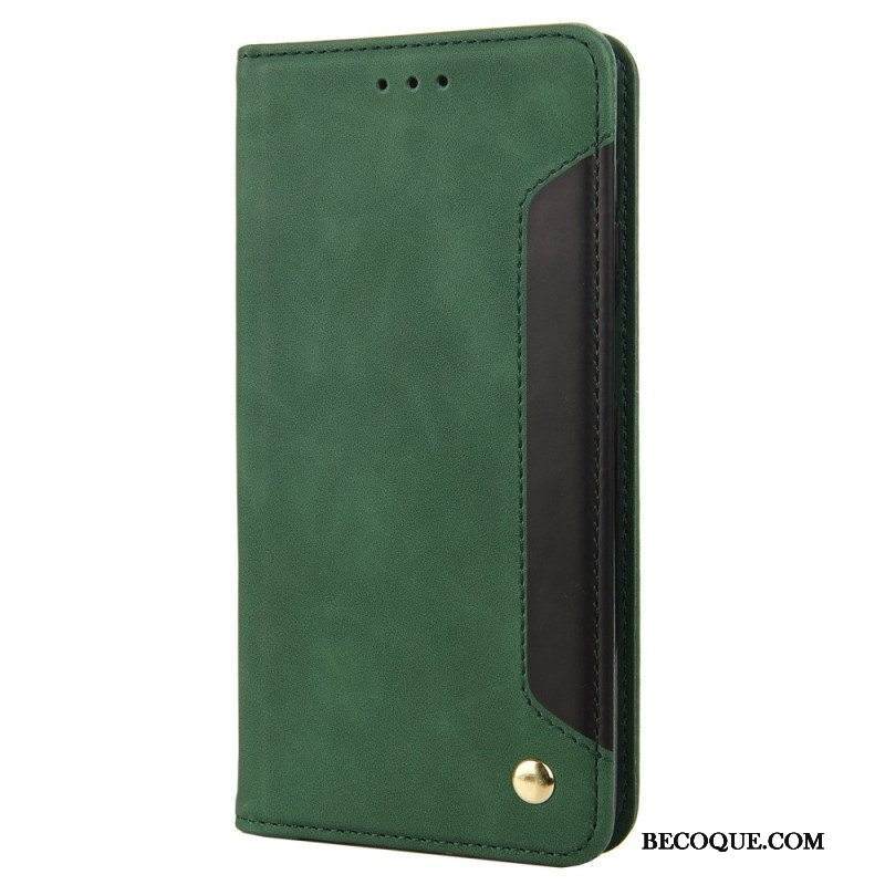 Puhelinkuoret iPhone 14 Kotelot Flip Kaksivärinen Niitillä