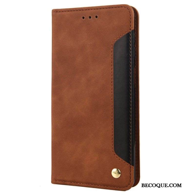 Puhelinkuoret iPhone 14 Kotelot Flip Kaksivärinen Niitillä