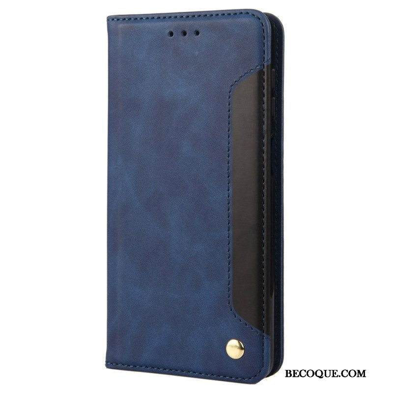 Puhelinkuoret iPhone 14 Kotelot Flip Kaksivärinen Niitillä