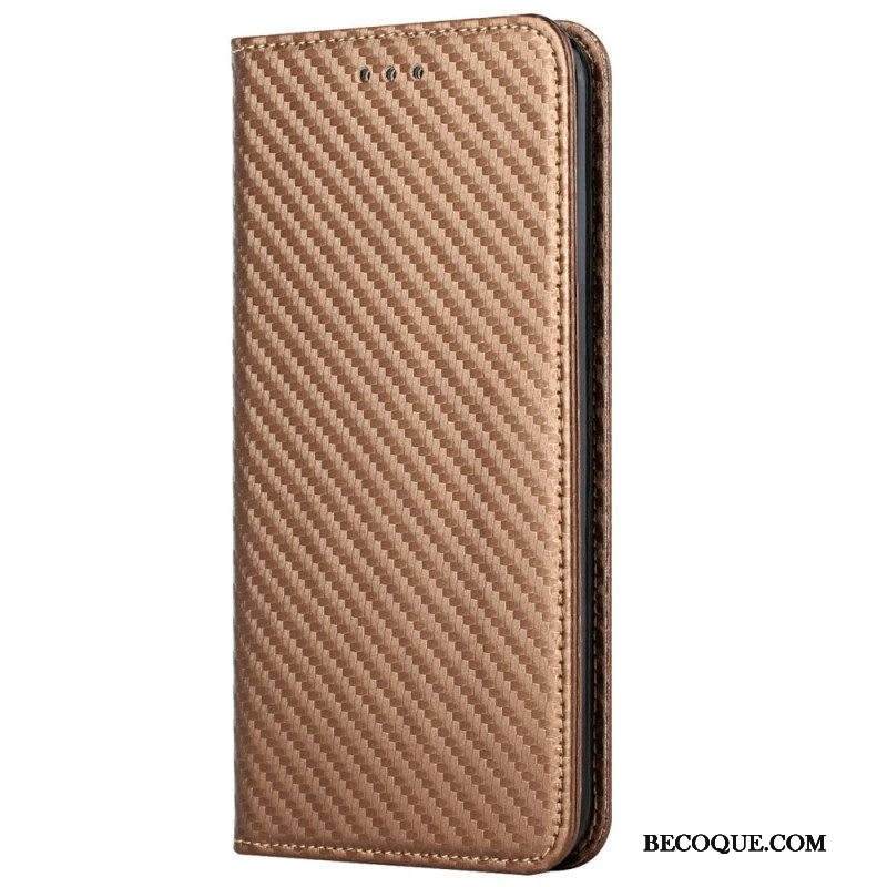 Puhelinkuoret iPhone 14 Plus Kotelot Flip Hiilikuitu Kaulanauhalla