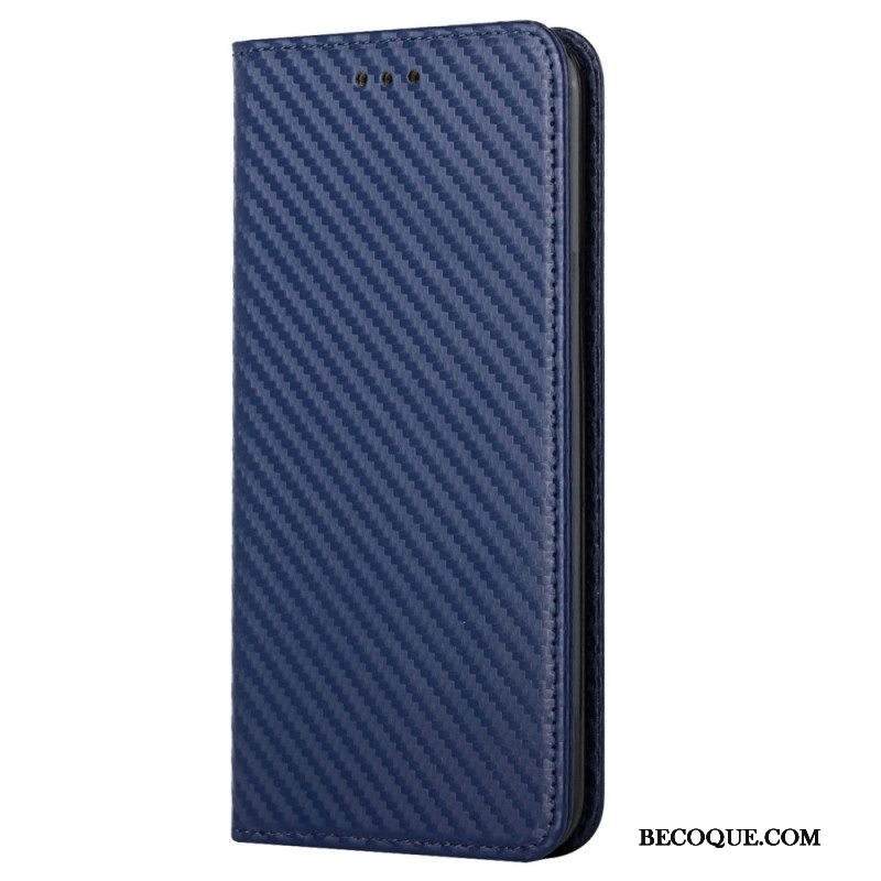 Puhelinkuoret iPhone 14 Plus Kotelot Flip Hiilikuitu Kaulanauhalla