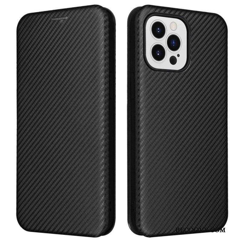 Puhelinkuoret iPhone 14 Pro Kotelot Flip Värillinen Hiilikuitu