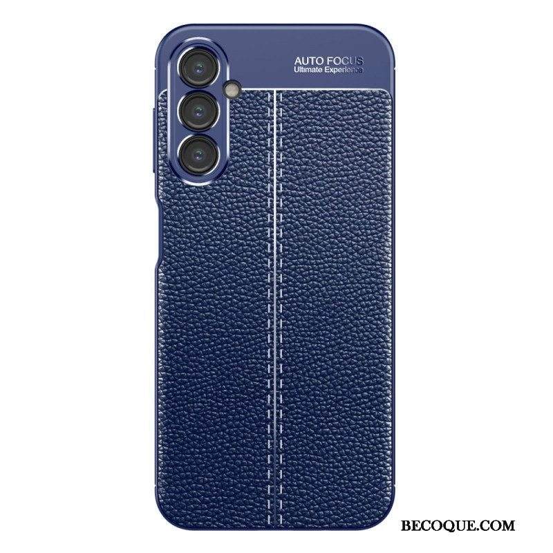 Case Samsung Galaxy A14 / A14 5G Kaksilinjainen Litsi-nahkaefekti