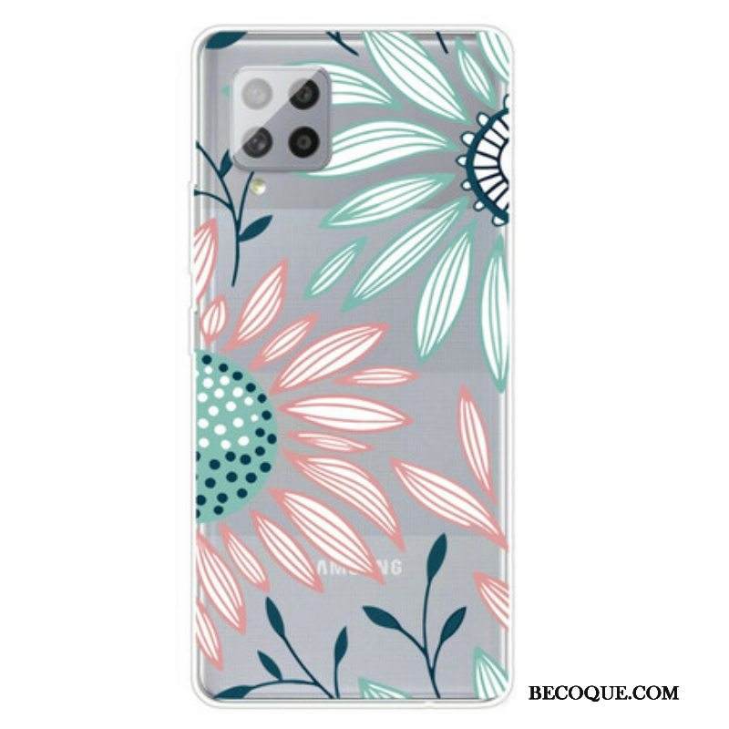 Case Samsung Galaxy A42 5G Läpinäkyvä Yksi Kukka