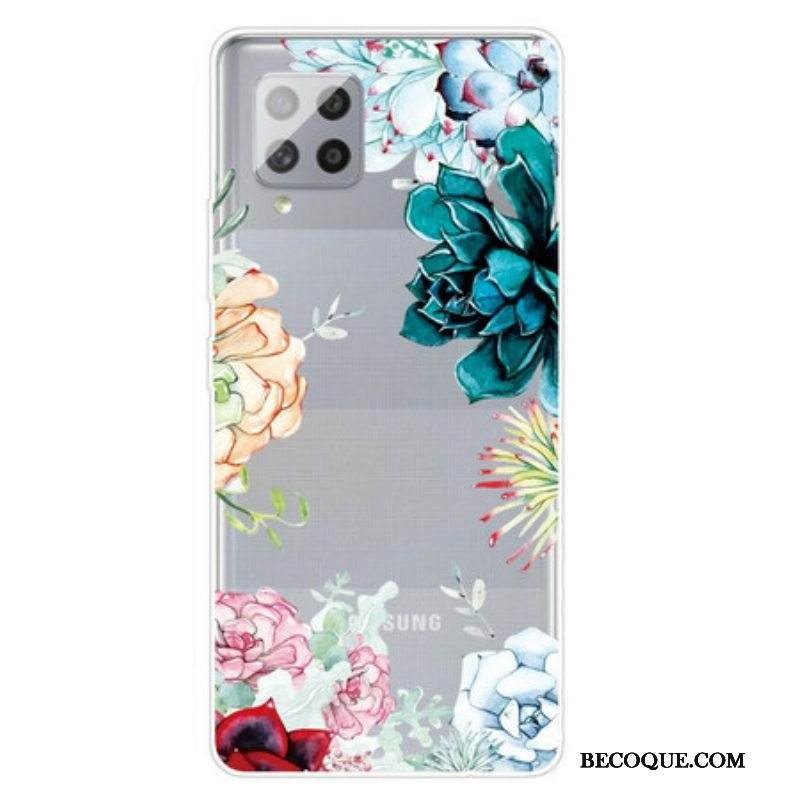 Case Samsung Galaxy A42 5G Saumattomat Akvarellikukat
