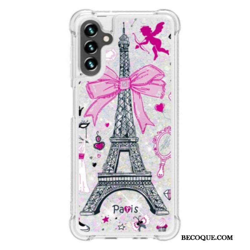 Case Samsung Galaxy A54 5G Eiffel-tornin Paljetteja